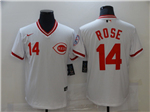 Cincinnati Reds #14 Pete Rose Vintage White Jersey