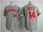Cincinnati Reds #14 Pete Rose 1976 Throwback Grey Jersey