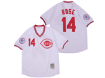 Cincinnati Reds #14 Pete Rose Throwback White Jersey