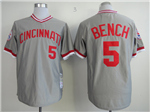 Cincinnati Reds #5 Johnny Bench 1976 Throwback Gray Jersey