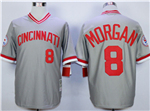 Cincinnati Reds #8 Joe Morgan 1976 Throwback Grey Jersey
