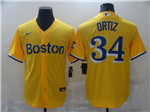 Boston Red Sox #34 David Ortiz Gold With Name 2021 City Connect Cool Base Jersey