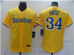 Boston Red Sox #34 David Ortiz Gold With Name 2021 City Connect Flex Base Jersey