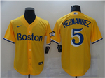 Boston Red Sox #5 Enrique Hernandez Gold With Name 2021 City Connect Cool Base Jersey