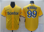 Boston Red Sox #99 Alex Verdugo Gold With Name 2021 City Connect Cool Base Jersey