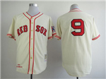 Boston Red Sox #9 Ted Williams Throwback Cream Jersey