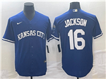 Kansas City Royals #16 Bo Jackson 2022 Royal Blue Cool Base Jersey