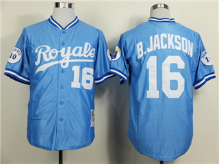 Kansas City Royals #16 Bo Jackson Throwback Light Blue Jersey