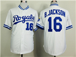 Kansas City Royals #16 Bo Jackson Throwback White Jersey