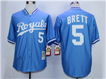 Kansas City Royals #5 George Brett Throwback Light Blue Jersey