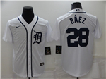 Detroit Tigers #28 Javier Baez White Cool Base Jersey