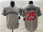 Minnesota Twins #25 Byron Buxton 2023 Gray Pinstripe Cool Base Jersey