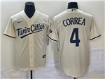 Minnesota Twins #4 Carlos Correa 2023 Alternate Cream Cool Base Jersey