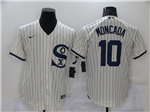 Chicago White Sox #10 Yoan Moncada White with name 2021 Field of Dreams Cool Base Jersey