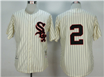 Chicago White Sox #2 Nellie Fox 1959 Throwback Cream Pinstripe Jersey