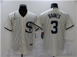 Chicago White Sox #3 Harold Baines White with name 2021 Field of Dreams Cool Base Jersey