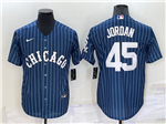 Chicago White Sox #45 Michael Jordan Blue Pinstripe Cool Base Jersey