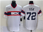 Chicago White Sox #72 Carlton Fisk 1983 Throwback White Cool Base Jersey