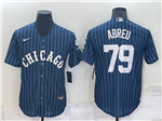 Chicago White Sox #79 Jose Abreu Blue Pinstripe Cool Base Jersey