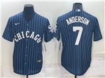 Chicago White Sox #7 Tim Anderson Blue Pinstripe Cool Base Jersey