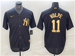 New York Yankees #11 Anthony Volpe Black Gold Jersey