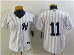 New York Yankees #11 Anthony Volpe Women's White Without Name Cool Base Jersey
