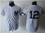 New York Yankees #12 Wade Boggs 1996 Throwback White Pinstripe Jersey