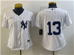 New York Yankees #13 Joey Gallo Women's White without Name Cool Base Jersey