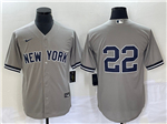 New York Yankees #22 Juan Soto Gray Without Name Cool Base Jersey