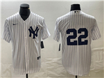 New York Yankees #22 Juan Soto White Without Name Cool Base Jersey