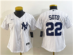 New York Yankees #22 Juan Soto Women's White Jersey