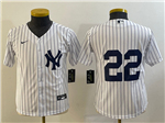 New York Yankees #22 Harrison Bader Youth White Without Name Cool Base Jersey