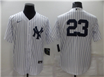 New York Yankees #23 Don Mattingly White Without Name Cool Base Jersey