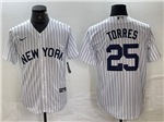 New York Yankees #25 Gleyber Torres White Fashion Jersey