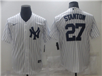 New York Yankees #27 Giancarlo Stanton White Cool Base Jersey