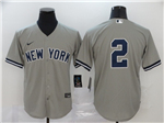 New York Yankees #2 Derek Jeter Gray Without Name 2020 Cool Base Jersey