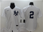 New York Yankees #2 Derek Jeter White Without Name 2020 Cool Base Jersey