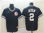 New York Yankees #2 Derek Jeter Black Throwback Jersey