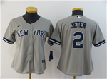 New York Yankees #2 Derek Jeter Women's Gray 2020 Cool Base Jersey