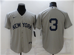 New York Yankees #3 Babe Ruth Gray 2021 Field of Dreams Cool Base Jersey