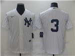 New York Yankees #3 Babe Ruth White Without Name Cool Base Jersey