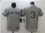 New York Yankees #3 Babe Ruth Gray Flex Base Jersey
