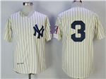 New York Yankees #3 Babe Ruth Cream Throwback Jersey