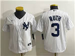 New York Yankees #3 Babe Ruth Women's White Cool Base Jersey