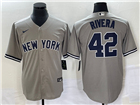 New York Yankees #42 Mariano Rivera Gray Cool Base Jersey