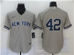 New York Yankees #42 Mariano Rivera Gray Without Name 2020 Cool Base Jersey