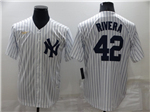 New York Yankees #42 Mariano Rivera White Cool Base Jersey