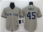 New York Yankees #45 Gerrit Cole Gray 2020 Cool Base Jersey