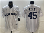 New York Yankees #45 Gerrit Cole White Fashion Jersey