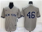 New York Yankees #46 Andy Pettitte Gray Without Name Cool Base Jersey